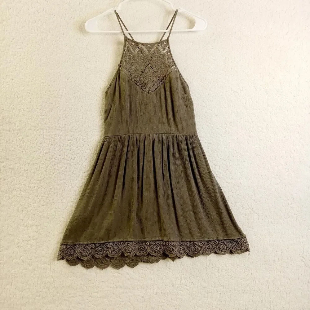Charlotte Russe Dress Womens Green Sleeveless Summer‎ Short